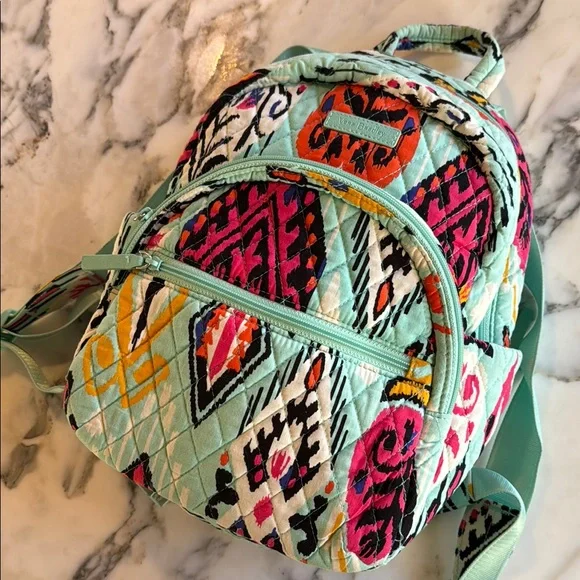 Vera Bradley Pueblo Colorful Geometric Quilted Backpack - Picture 2 of 14